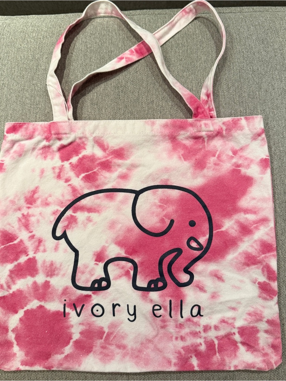 ivory ella Pink and White Tie-Dye Kids Tote Bag